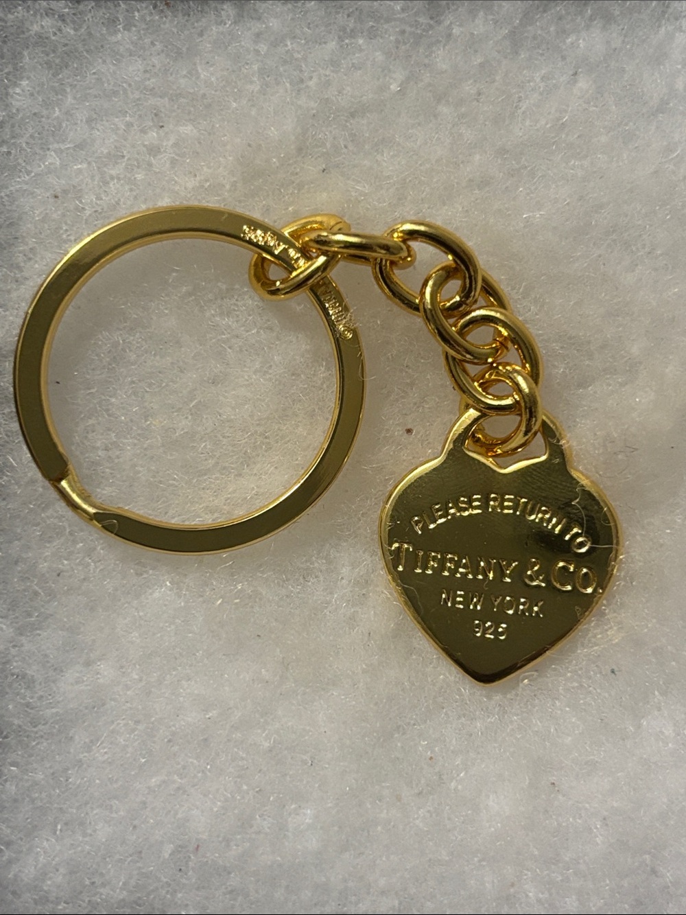 Tiffany & Co. Gold Heart Tag Keychain